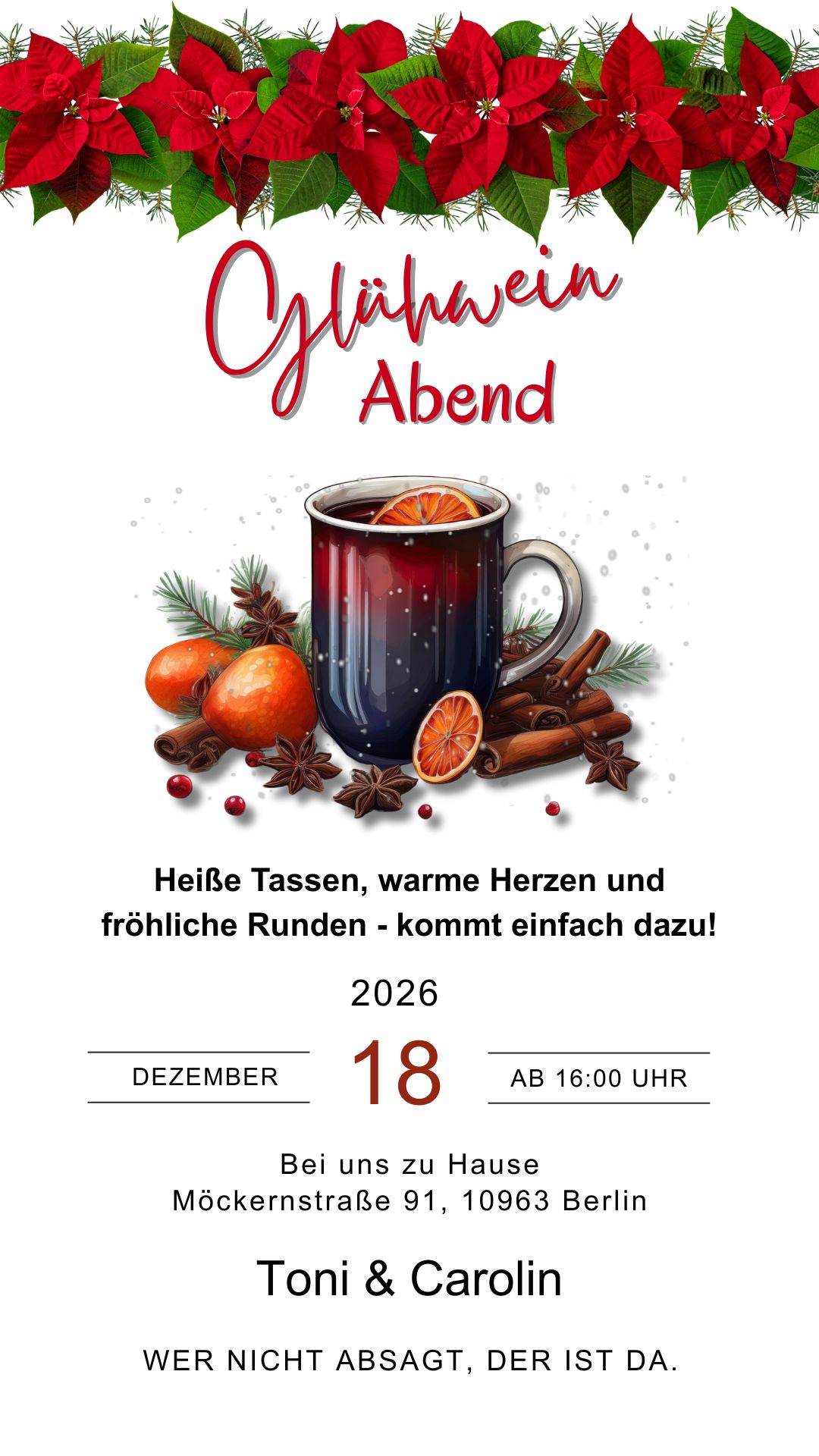 Einladung zur Glühweinparty - Winterliches Design