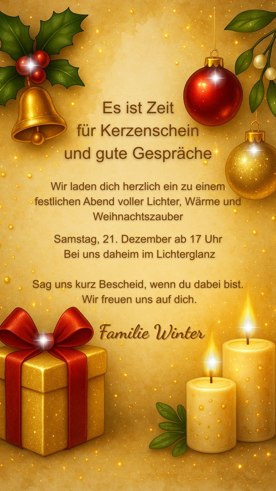 Einladung zur Weihnachtsfeier - Festliches Design