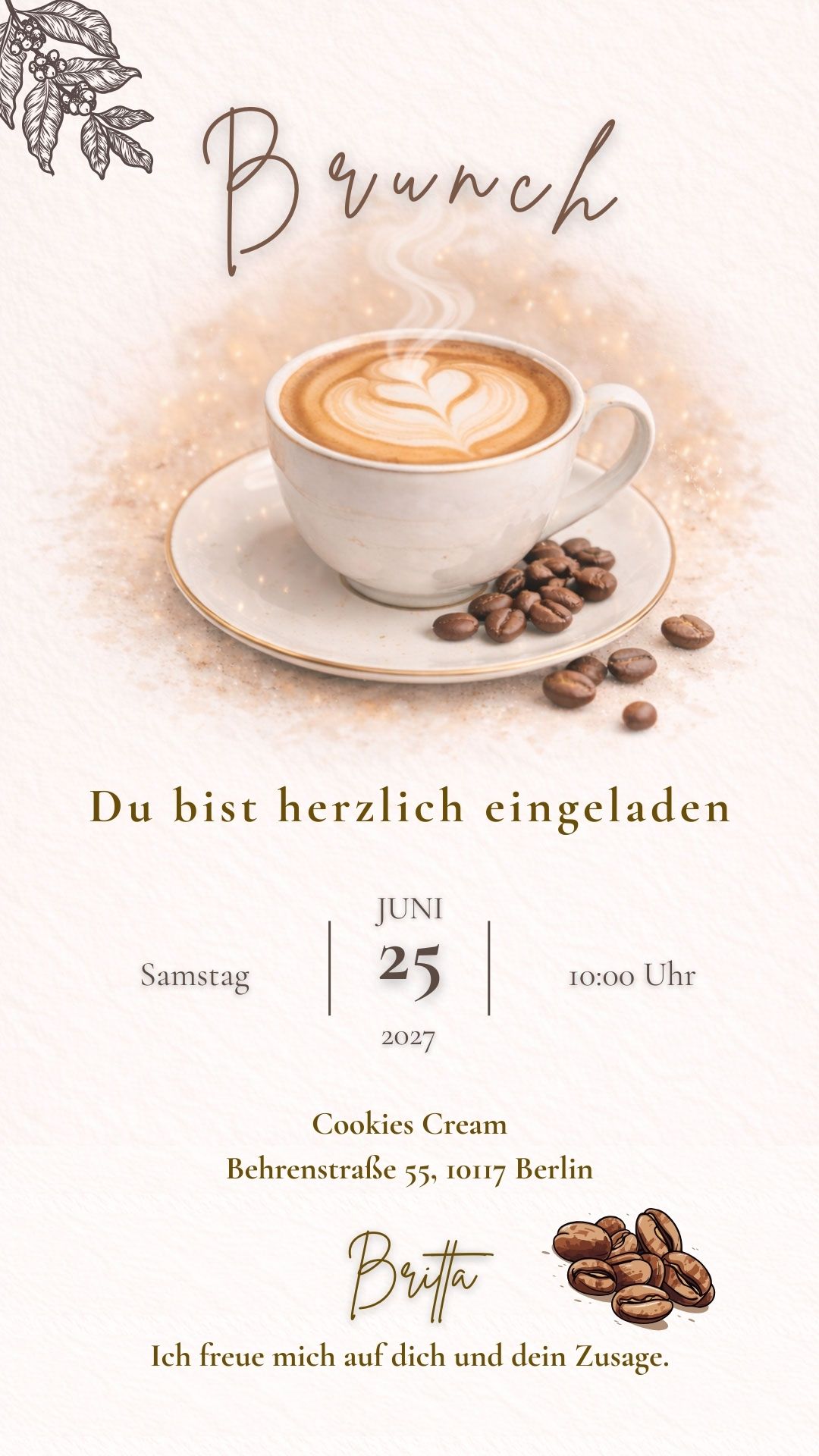 Einladung zum Brunch: Originalmotiv im Handyrahmen