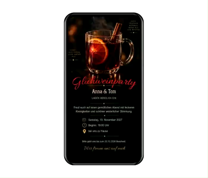 Einladung zum Glühwein: Originalmotiv als Smartphone-Vorschau