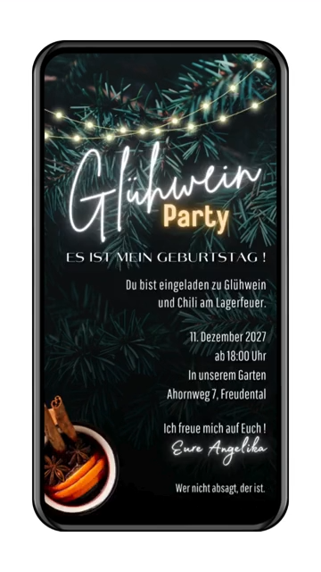 Einladung zur Winterparty: Originalmotiv als Smartphone-Vorschau