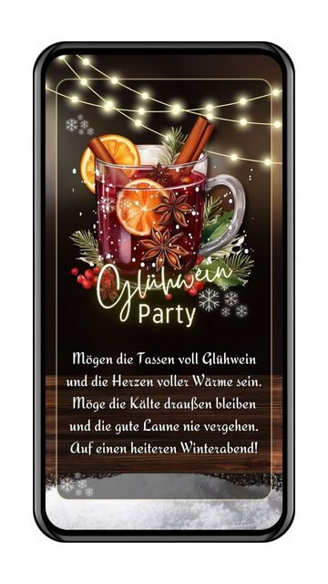 Einladung Glühweinabend per WhatsApp: Originalmotiv als Smartphone-Vorschau