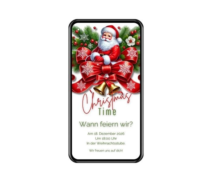 Einladung Weihnachten WhatsApp: Originalmotiv, KI-gestützte Gestaltung