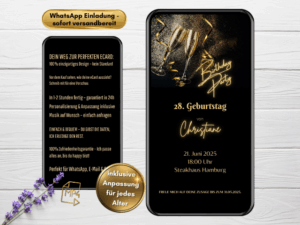 Champagner Einladung digital