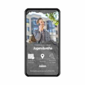Digitale Einladung Jugendweihe Steinoptik