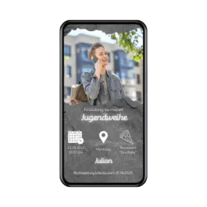 Digitale Einladung Jugendweihe Steinoptik