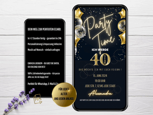 Einladung zum 40. Geburtstag WhatsApp