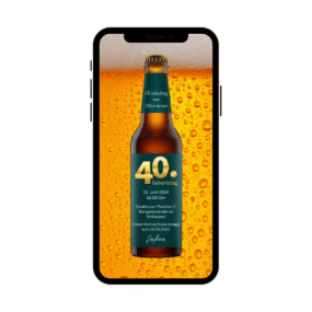 eCard 40. Geburtstag Bier Party
