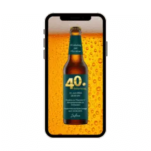 eCard 40. Geburtstag Bier Party