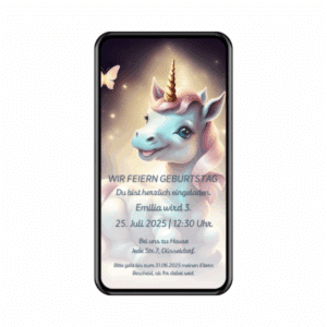 eCard Kindergeburtstag Einhorn