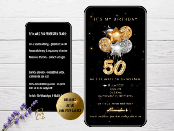 Einladung 50. Geburtstag WhatsApp