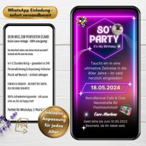 Einladung 80er Party