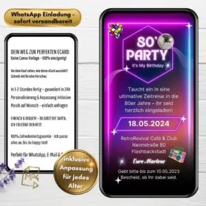 Einladung 80er Party