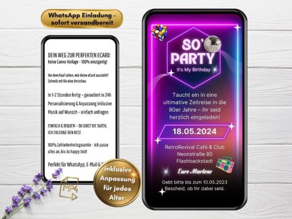 Einladung 80er Party