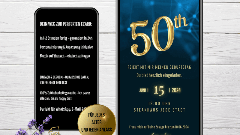 WhatsApp Einladung 50. Geburtstag