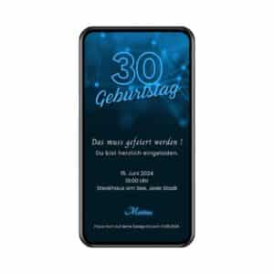 eCard 30. Geburtstag neon