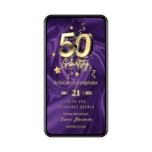 eCard 50. Geburtstag Gold
