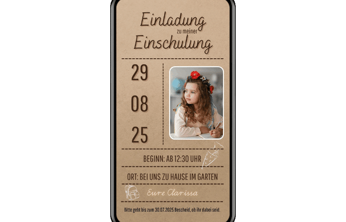 eCard Einschulung Kraftpapier