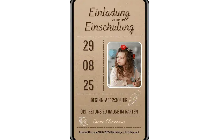 eCard Einschulung Kraftpapier
