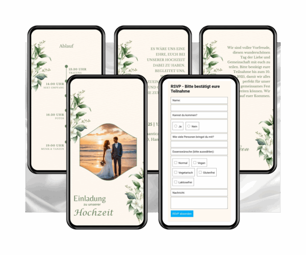 WhatsApp Hochzeitseinladung mit Antwortfunktion