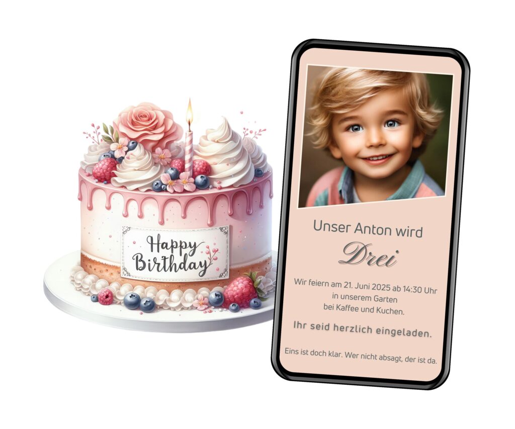 Digitale Einladung Kindergeburtstag Junge