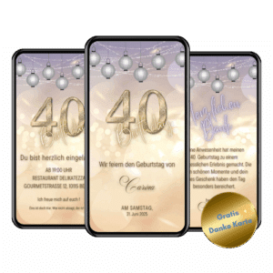 Einladung für 40. Geburtstag