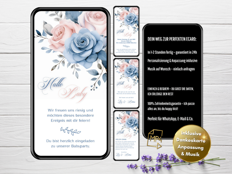 Einladungskarte Babyparty