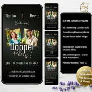 Doppelgeburtstag Karte