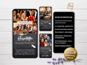 Einladung zum Klassentreffen im Tafel-Design für WhatsApp