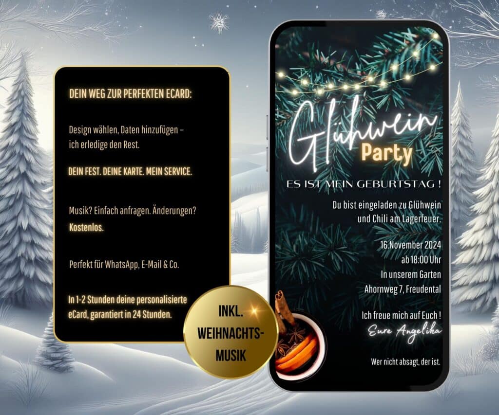 Animierte Einladung Glühweinparty