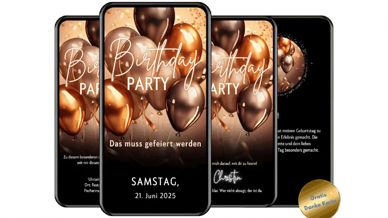 Einladung Geburtstag digital