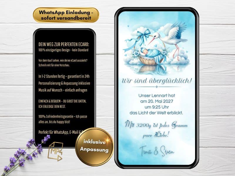 Geburtskarte WhatsApp