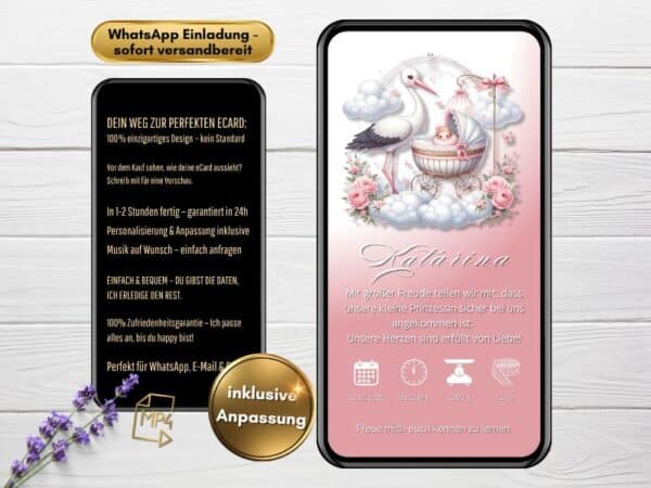 Verkündung Geburt WhatsApp