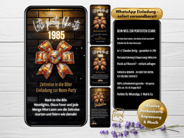 80er Party Einladung