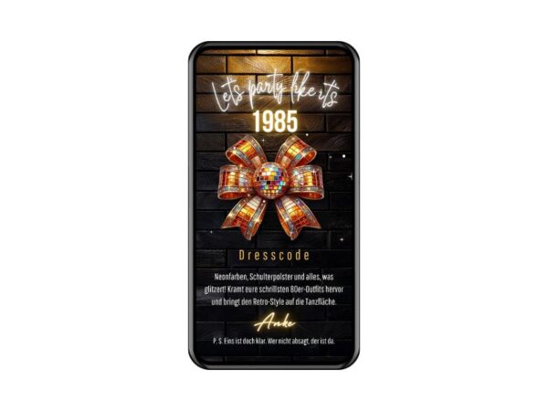 80er Party Einladung