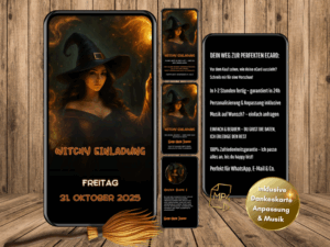 WhatsApp Halloween Einladung - modern, gruselig, direkt versendbar