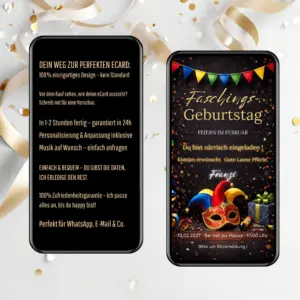 Einladung Geburtstag Fasching