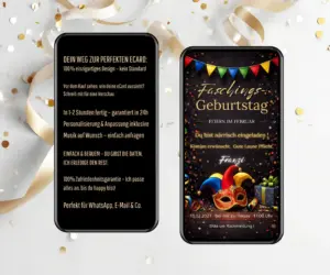 Einladung Geburtstag Fasching per WhatsApp