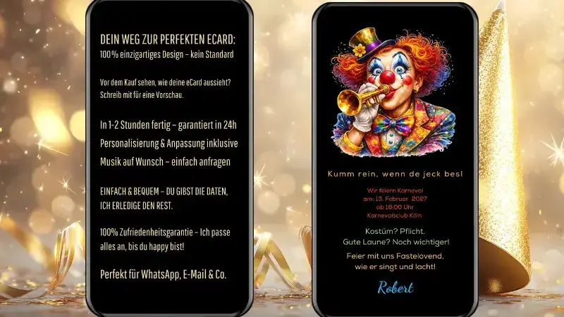digitale fasching einladung