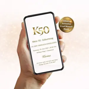 digitale Einladung 50. Geburtstag