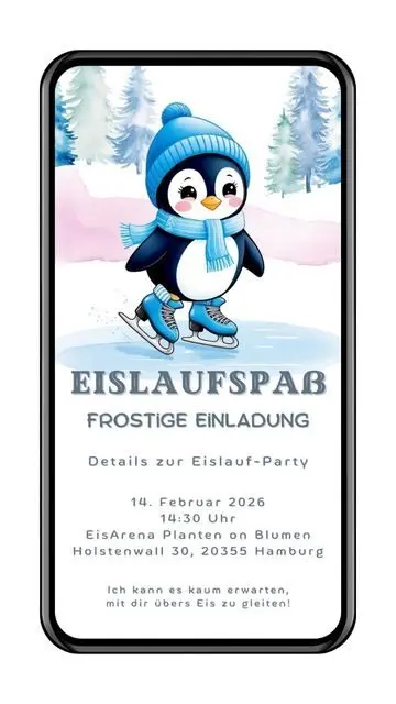 Einladung Eislaufen Kids