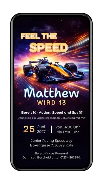 Einladung Rennauto